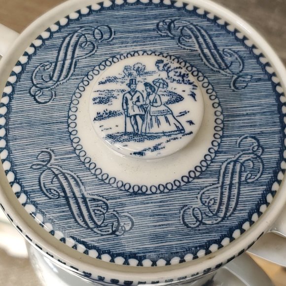 Currier & Ives Vintage Sugar Bowl & Lid - Picture 4 of 7